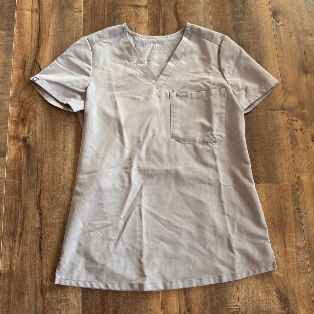 FIGS Catarina Gray Scrub Top Size XXS FW1000 Medical Hospital Nurse MD Doctor
